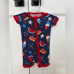 Little Sleepies Snacks and Sparklers Patriotic Shortie Size 3-6 Months